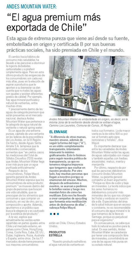 Andes recognized for its sustainibility by El Mercurio